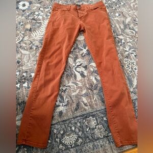 The Kooples Womens Skin Jeans Dark Orange Skinny Slim Fit Skull Details SZ 32